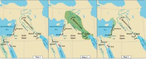 Which map shows the area where the hebrews settled?  map 1 map 2