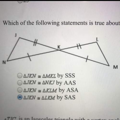 Which of the following statements is true about the triangles below? i'm guessing the fourth&lt;