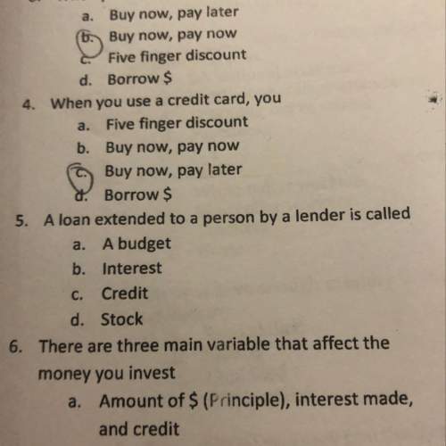 Aloan extended to a person by a lender is called a. a budget b. intrest c. credit&lt;
