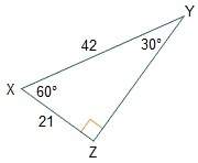 Given right triangle xyz, what is the value of tan(60°)?