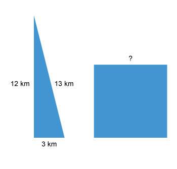 The square has the same perimeter as the triangle.  what is the length of each side of t