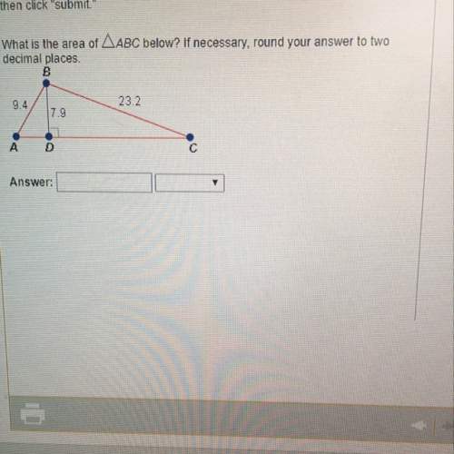 What is the area of triangle abc below? if necessary, round your answer to two decimalme