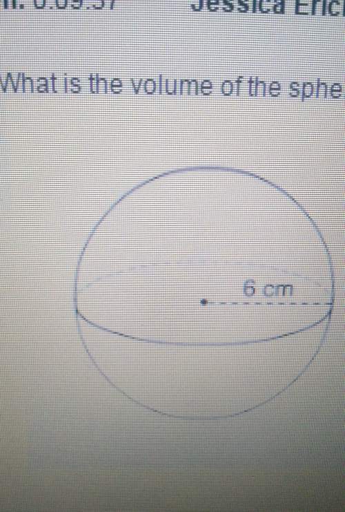 What is the volume of the sphere r 6
