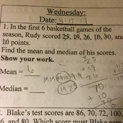 Find the mean and median of his scores.