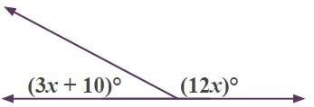 Find the measure of the smaller angle in the figure