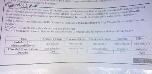 Bonjour, j'ai besoin d'aide pour l'exercice 5 de chimie stp et merci beaucoup