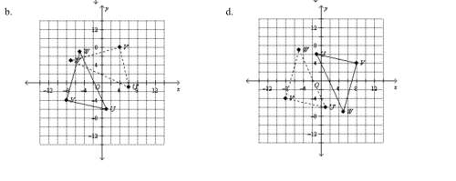 Use matrices to determine the coordinates of the vertices of the rotated figure. then graph the pre-