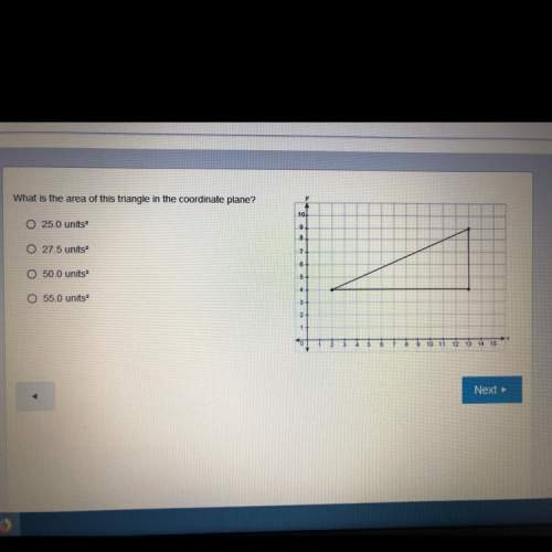What is the area of this triangle in the coordinate plate?  a) 25.0 units b) 27.5 units