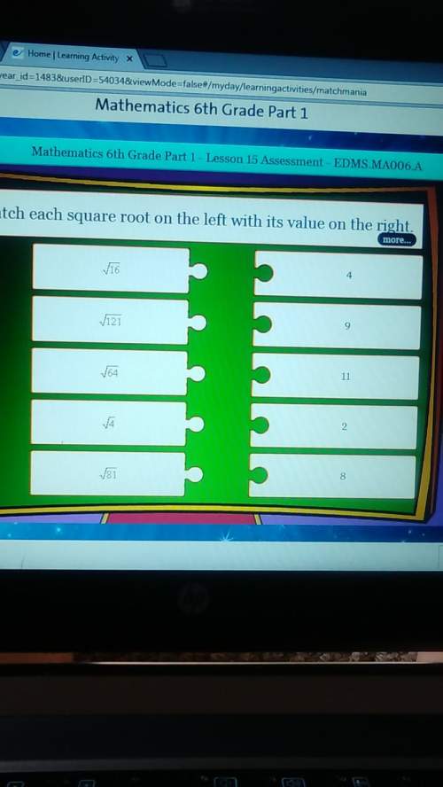 Match each square root on the left with its value on the right