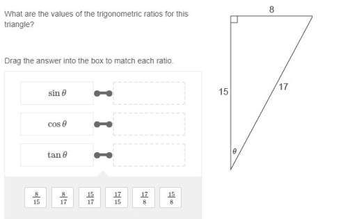 Asap! what are the values of the trigonometric ratios for this triangle?  d