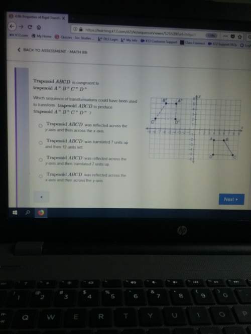 Which sequence of transformation could have been used trapeziod abcd to produce trapeziod a"b"c"d"&lt;