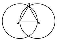 In the straightedge and compass construction of the equilateral triangle below, which of the followi