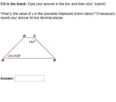 Find the value of x in the problem below. geometry