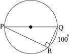 Gina drew a circle with right triangle prq inscribed in it as shown below. if the measure of a