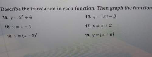Describe the translation in each function. then graph the function