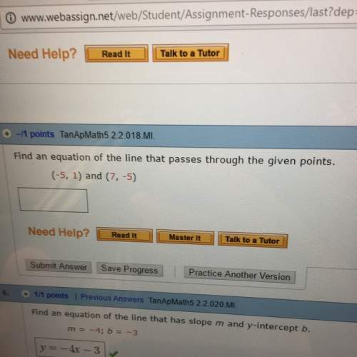 Find the equation of the line that passes through the given points