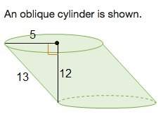 Which represents the volume of the cylinder, in cubic units?  120π 130π 300π