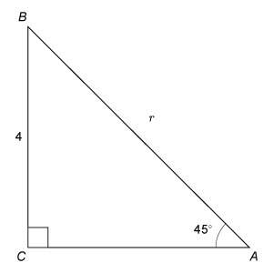 What is the value of r?  enter your answer, as an exact value, in the box. r