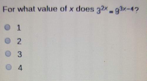 For what value of x does 3^2x=9^3x-4