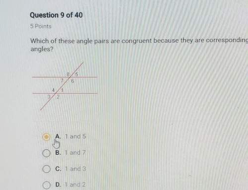 which of these angle pairs are congruent they are corresponding angles ?