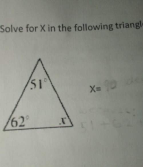 Solve for x in the following triangles.x=can someone me?