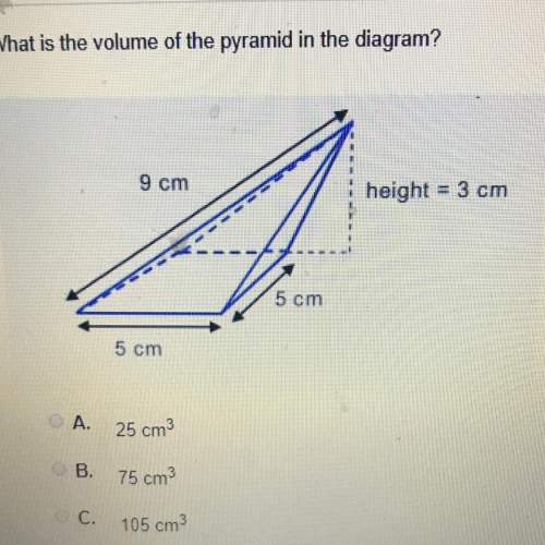 Giving  what is the volume of the pyramid in the diagram?  a) 25 cm^3&lt;