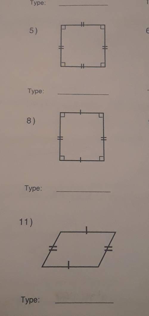 Identify the type for each quadrilateral