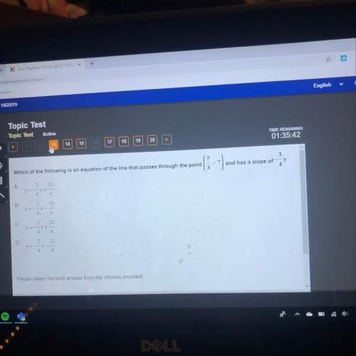 Which of the following is an equation of the line that passes through the point (5/3,-6) and has a s