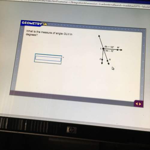 What is the measure of angle oln in degrees?