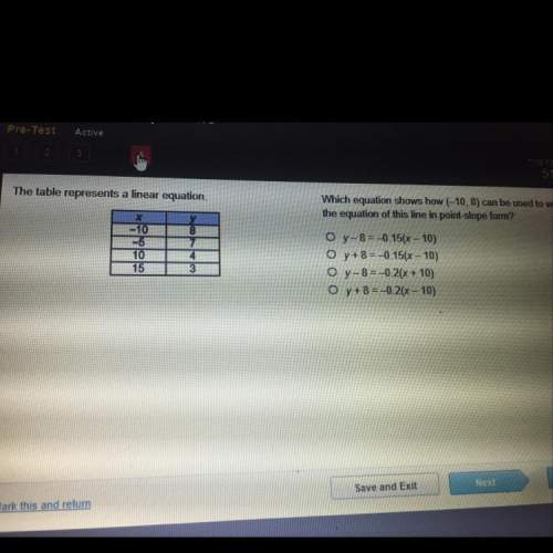 The table represents a linear equation.which equation shows how (-10,8) can be used to write the equ