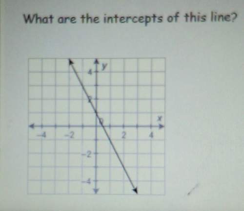 A. x-int: -0.5,y-int: 1b. x-int: 0.5,y-int: 1c. x-int: -0.5,y-int: -1d. x-int: 1,y