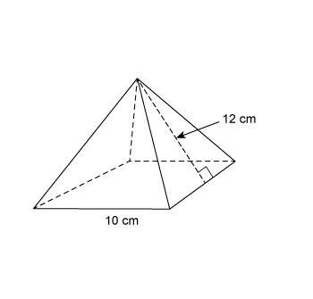 What is the surface area of the square pyramid?  a.