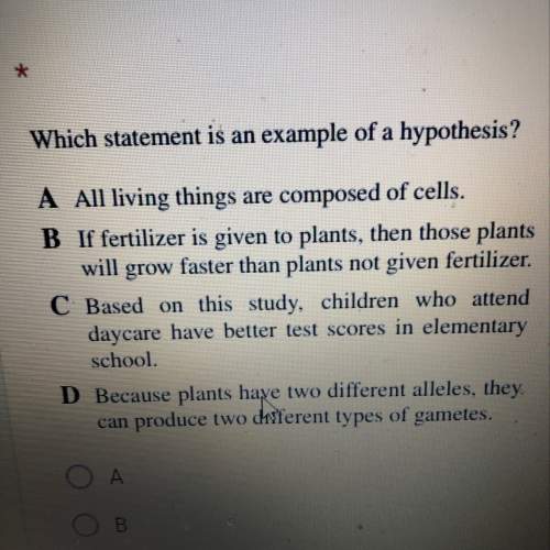 Hich statement is an example of a hypothesis?