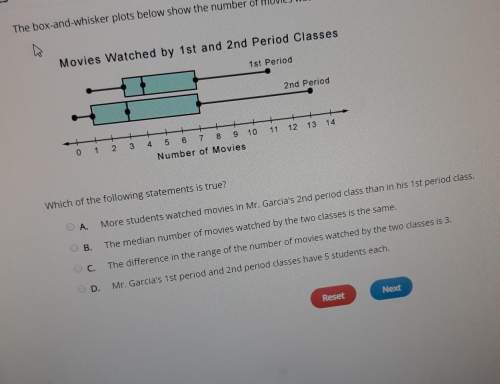 The box-and-whisker plots below show the number of movies watched last month by students in mr. garc