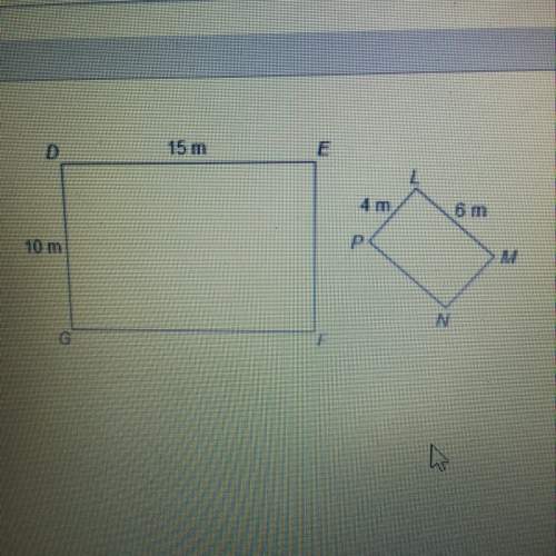 Rectangle defg is similar to rectangle lmnp. what is the scale factor of dilation from lmnp to defg?