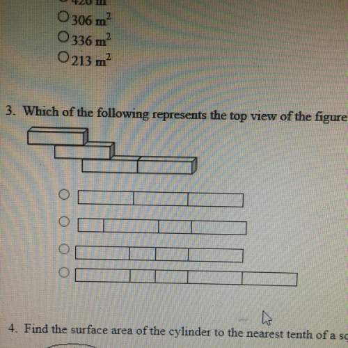 Which of the following represents the top view of the figure