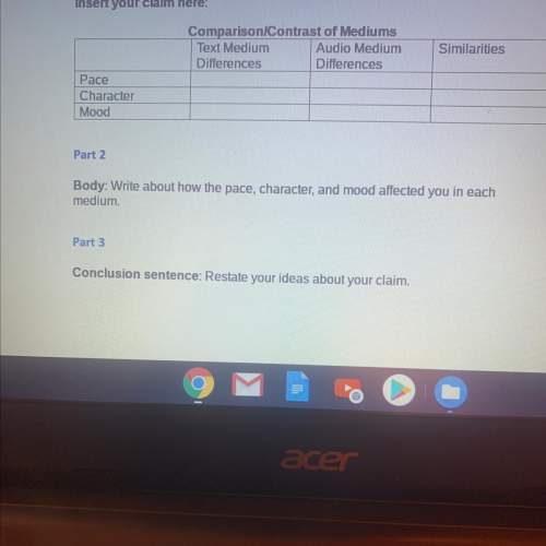 Insert your claim here:  comparison/contrast of mediums text medium audio medium d