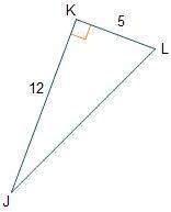 Triangle j k l is shown. angle j k l is a right angle. the length of j k is 12 and the length of k l