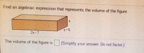 Find an algebraic expression that represents the volume of the figure.the volume of the figure