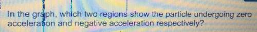 In the graph, which two regions show the particle undergoing zero acceleration and negative accelera