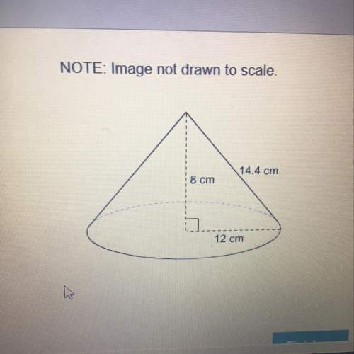 Note: image not drawn to scale. what is the volume of this right cone?  384 cm 69
