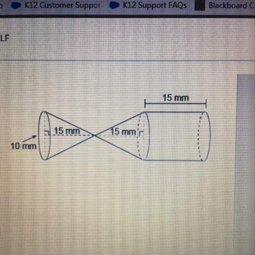 The figure is made up of two cones in the cylinder. both cons in the cylinder have a 10 mm diameter.