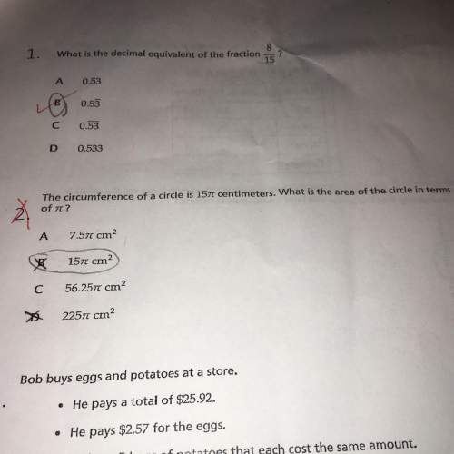 The circumference of a circle is 15centimeters. what is the area of the circle in terms of?  i