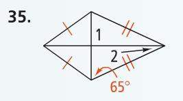 Find the measures of the numbered angles in this kite.