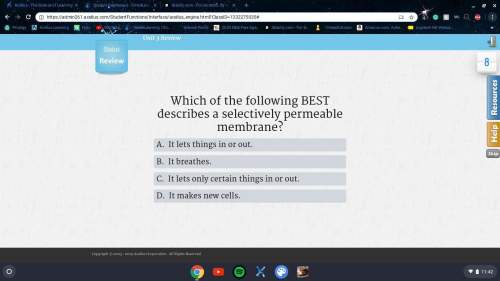 Which of the following best describes a selectively permeable membrane