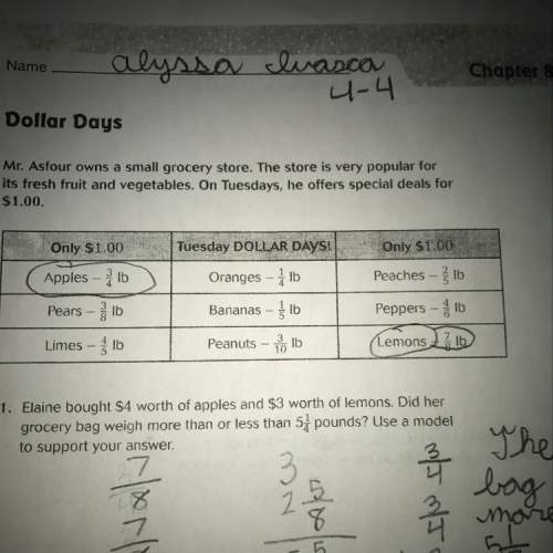 Mrs. nazari bought 2 1/4 pounds of apples, 1 3/5 pounds of peaches, and 1 1/5 of bananas. she paid w