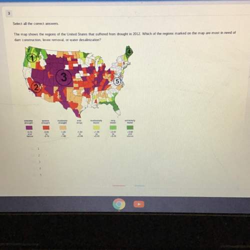 Select all the correct answers the map shows the regions of the united states that suffered fr