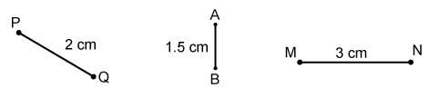 Adilation with a scale factor of 2 is applied to the three line segments shown. the resulting images