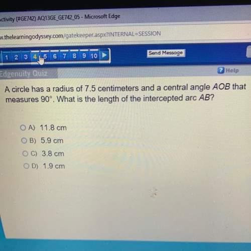 What is the length of the intercepted arc ab ?