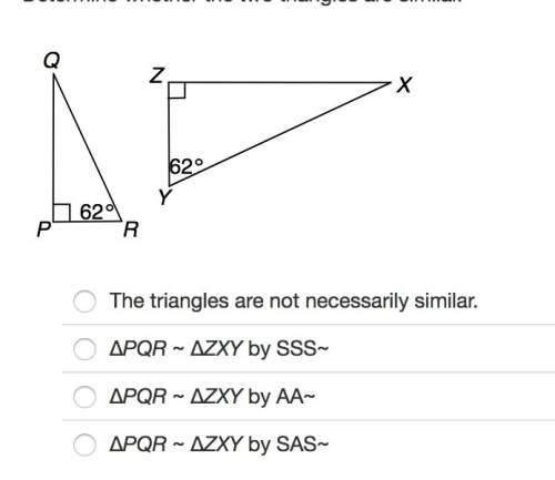 Determine whether the two triangles are similar.